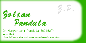 zoltan pandula business card